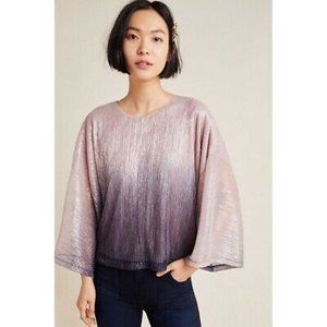 Anthropologie Serena Ombre Metallic Blouse L